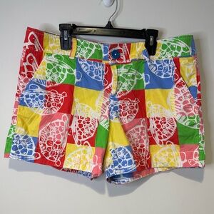 vintage lilly pulitzer turtle patchwork shorts size 8